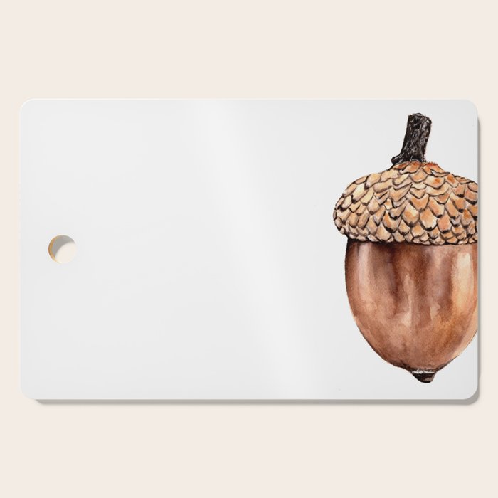 Fall Harvest. Acorn. Watercolor painting. Cutting Board Gallery Image 1