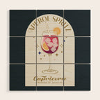  Aperol Spritz Cocktail Zodiac Sign Wood Wall Art Gallery Image 1