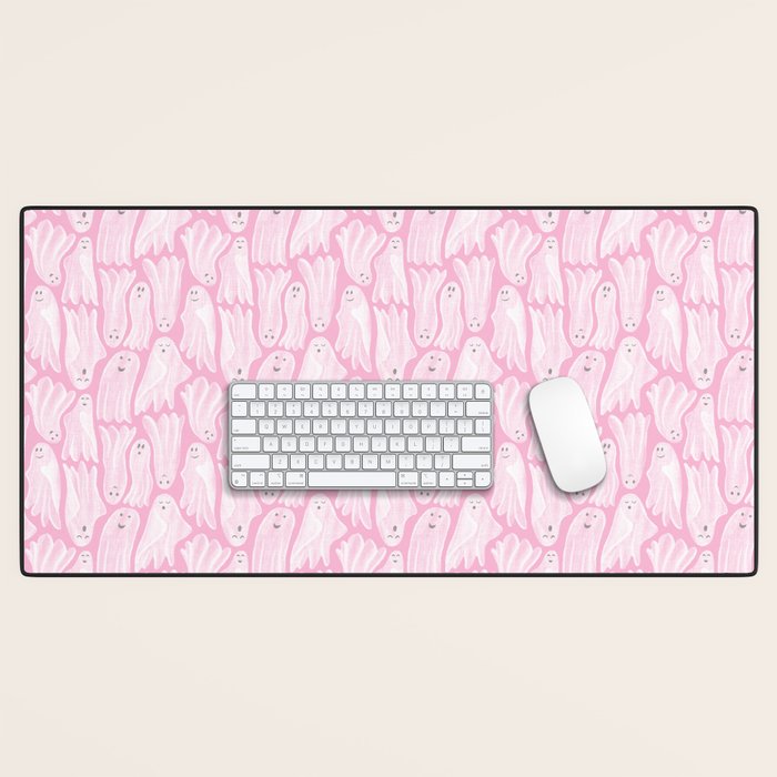 Gossamer Ghosts - pink Desk Mat Gallery Image 1