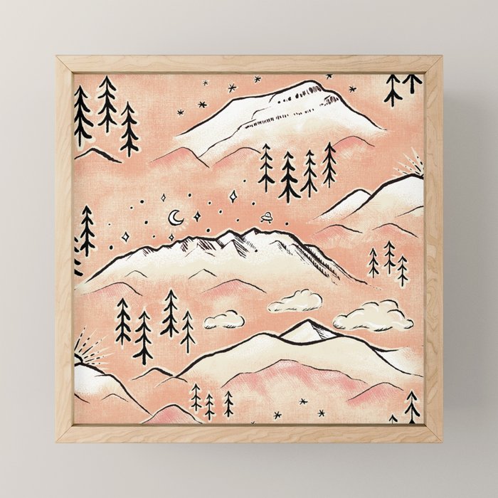 Monte Vista - peach Mini Art Print Gallery Image 1