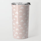 Boho Pink Rainbow - Pink & White Rainbow Pattern - Kids Rainbow Nursery Travel Mug Gallery Image 2