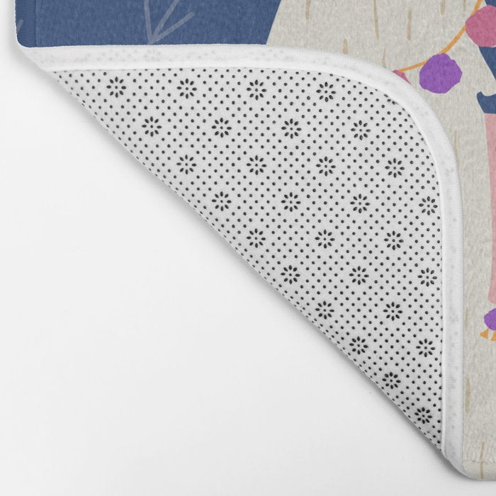 Llama on Blue Bath Mat Gallery Image 2