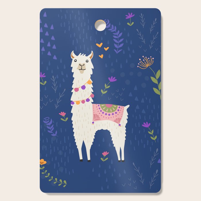Llama on Blue Cutting Board Gallery Image 1
