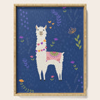 Llama on Blue Serving Tray Gallery Image 1