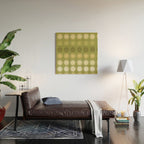 Ombre Abstract Daisies on Olive Green Wood Wall Art Gallery Image 2