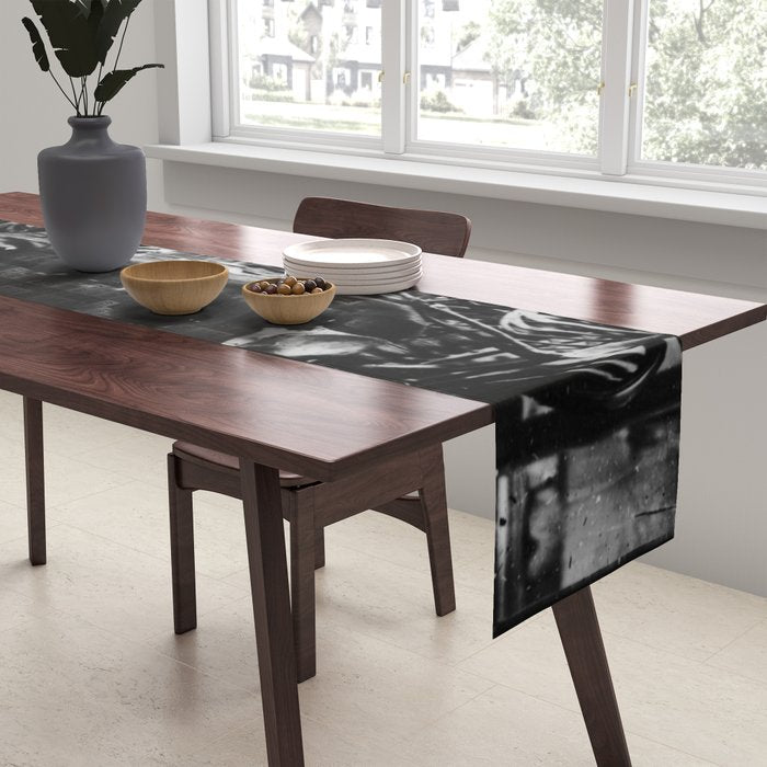 Six Skeletons Smoking vintage black and white photograph / photography poster Table Runner Gallery Image 2