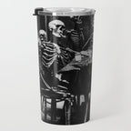Six Skeletons Smoking vintage black and white photograph / photography poster Travel Mug Gallery Image 3
