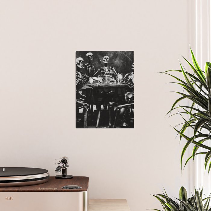 Six Skeletons Smoking vintage black and white photograph / photography poster Poster Gallery Image 2
