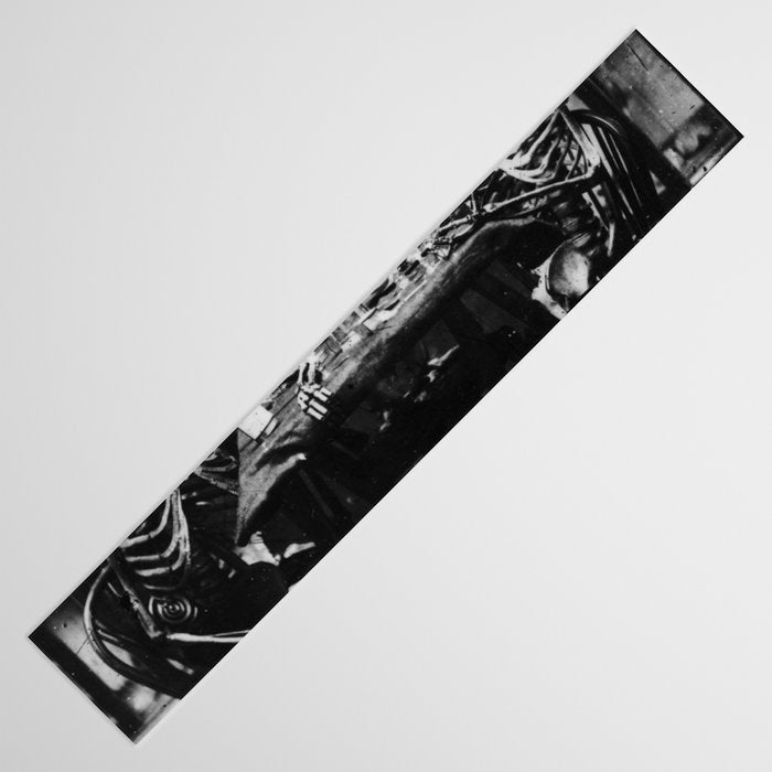 Six Skeletons Smoking vintage black and white photograph / photography poster Table Runner Gallery Image 3