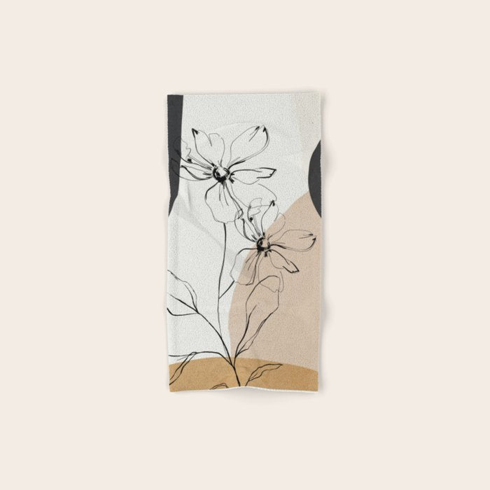 Abstract Art /Minimal Flowers Bath Towel Gallery Image 1