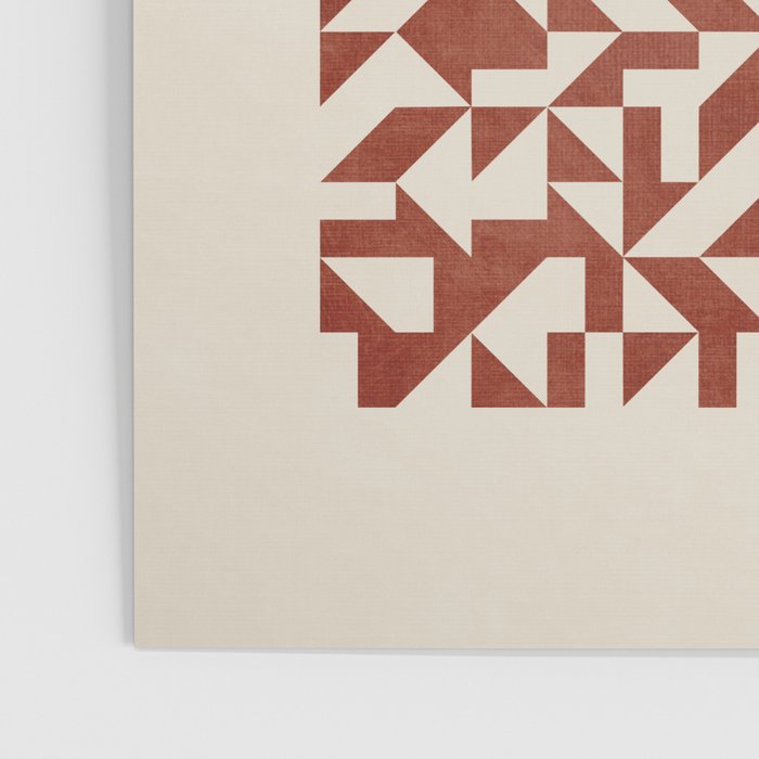 Dark Terracotta Geometric Modern Minimalist Artwork Poster Gallery Image 3