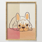 Adorable French Bulldog - Playful Dog Design in Neutral Tones Serving Tray Gallery Image 1