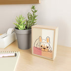 Adorable French Bulldog - Playful Dog Design in Neutral Tones Mini Art Print Gallery Image 2