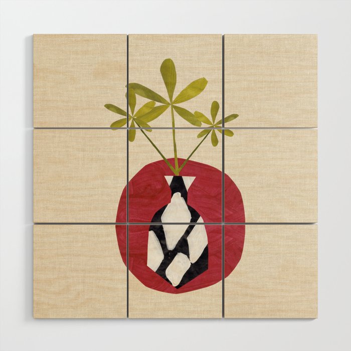 Red Moon Diamond Vase Wood Wall Art Gallery Image 1