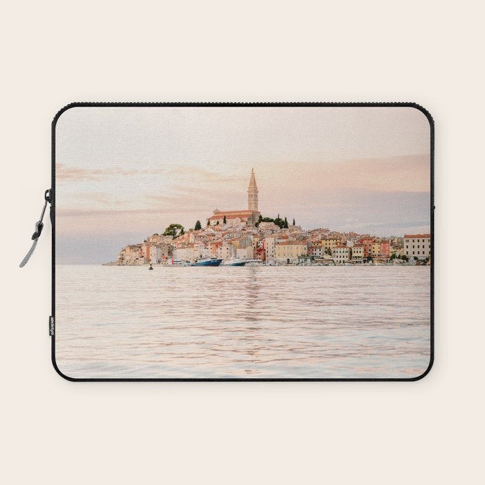 The Rovinj Sunset | Pastel colored travel photography at the sea | ocean print Laptop Sleeve Gallery Image 1