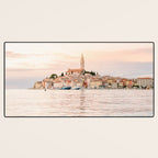 The Rovinj Sunset | Pastel colored travel photography at the sea | ocean print Desk Mat Gallery Image 3