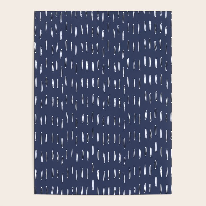 Boho Prints, Raindrops, Indigo Blue, Minimalism, Abstract Art Poster Gallery Image 4