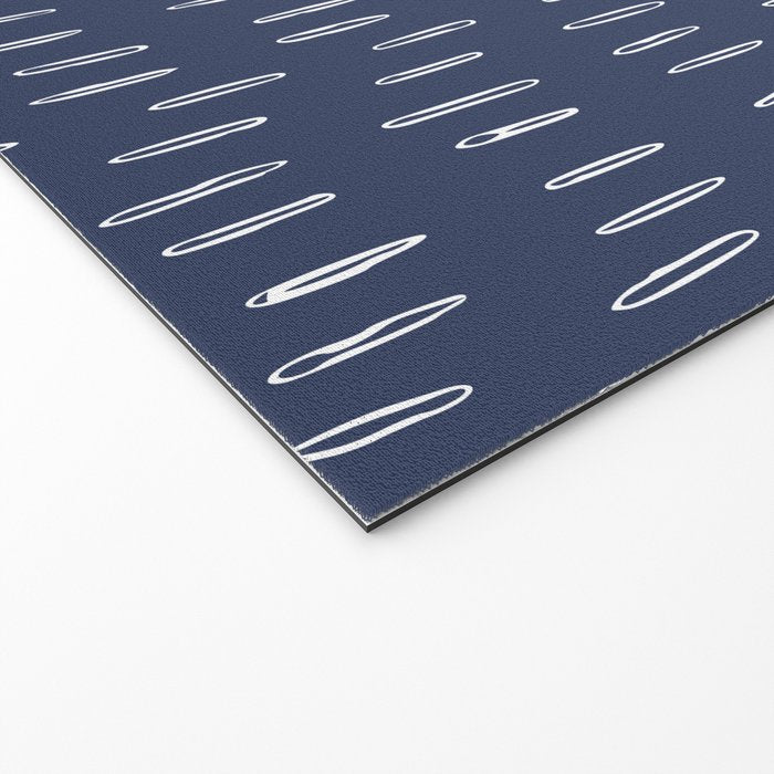 Boho Prints, Raindrops, Indigo Blue, Minimalism, Abstract Art Welcome Mat Gallery Image 2