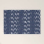 Boho Prints, Raindrops, Indigo Blue, Minimalism, Abstract Art Welcome Mat Gallery Image 1