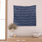 Boho Prints, Raindrops, Indigo Blue, Minimalism, Abstract Art Wall Tapestry Gallery Image 2