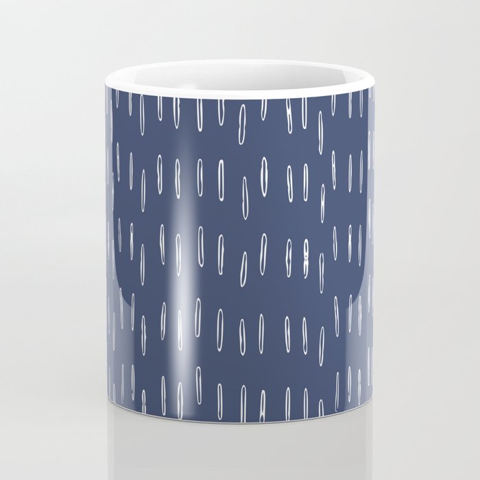 Boho Prints, Raindrops, Indigo Blue, Minimalism, Abstract Art Coffee Mug Gallery Image 4