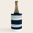Ocean, Stripe Abstract Pattern, Navy, Aqua, Gray Wine Chiller Gallery Image 2