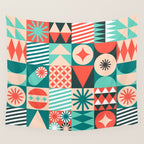Mid Century Retro Holiday Wall Tapestry Gallery Image 4