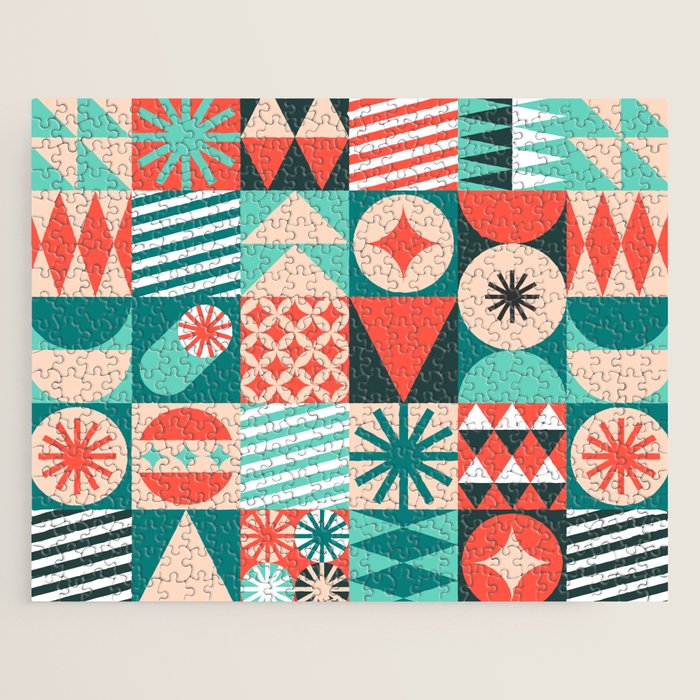 Mid Century Retro Holiday Jigsaw Puzzle Gallery Image 1