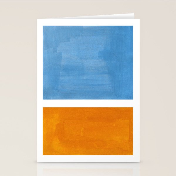 Rothko Minimalist Abstract Mid Century Color Black Square Periwinkle Yellow Ochre Stationery Card Gallery Image 1