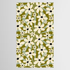 Retro Psychedelic Daisy Flower - Green Color Tablecloth Gallery Image 2