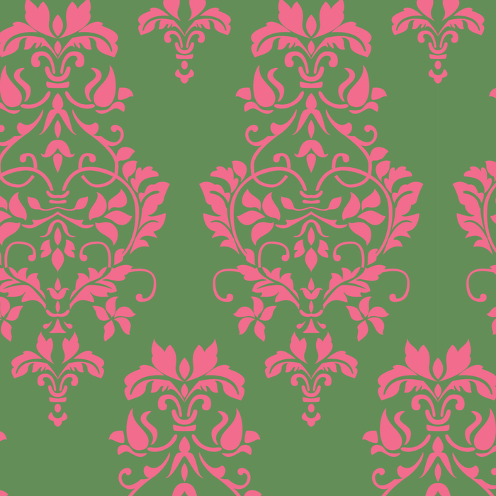 Victorian Pink Green Damask Pattern Coffee Mug Gallery Image 2