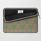 Victorian Pink Green Damask Pattern Laptop Sleeve Gallery Image 2