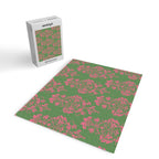 Victorian Pink Green Damask Pattern Jigsaw Puzzle Gallery Image 2