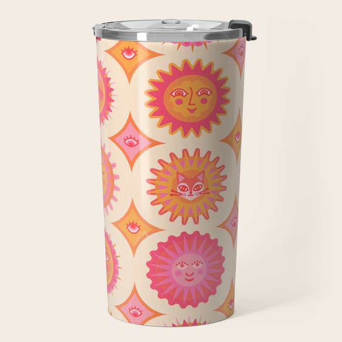 Sunshine Faces - Pink OmbrÃ© Travel Mug Gallery Image 2