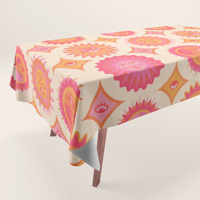 Sunshine Faces - Pink OmbrÃ© Tablecloth Gallery Image 1