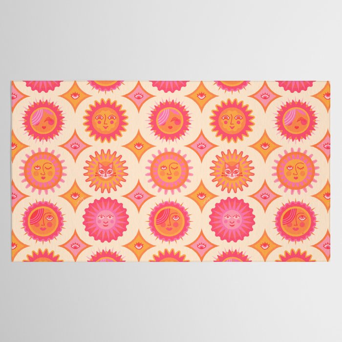 Sunshine Faces - Pink OmbrÃ© Tablecloth Gallery Image 2