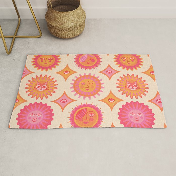 Sunshine Faces - Pink OmbrÃ© Rug Gallery Image 1