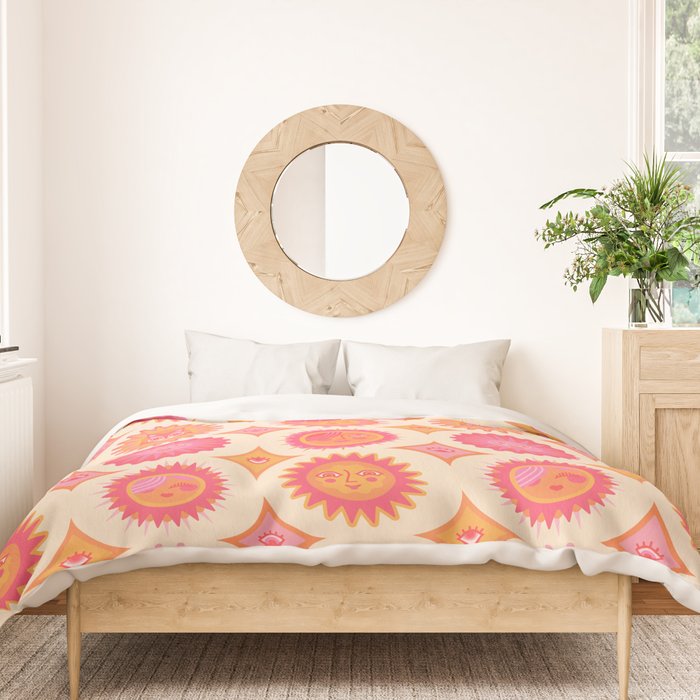 Sunshine Faces - Pink OmbrÃ© Duvet Cover Gallery Image 3