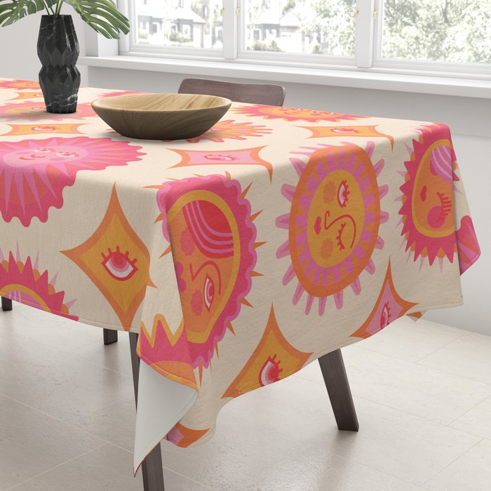 Sunshine Faces - Pink OmbrÃ© Tablecloth Gallery Image 3