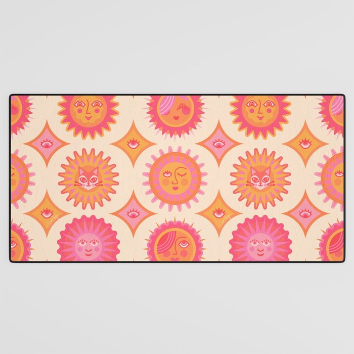Sunshine Faces - Pink OmbrÃ© Desk Mat Gallery Image 3