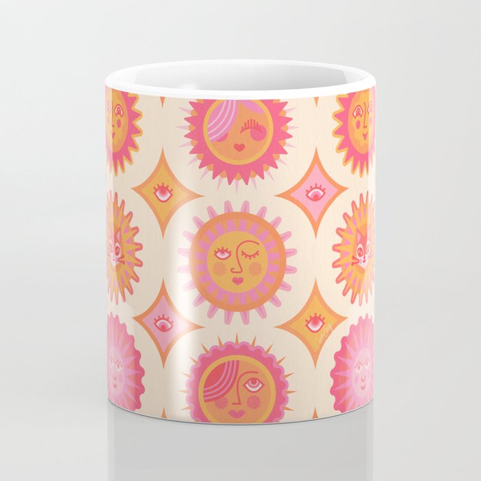 Sunshine Faces - Pink OmbrÃ© Coffee Mug Gallery Image 4