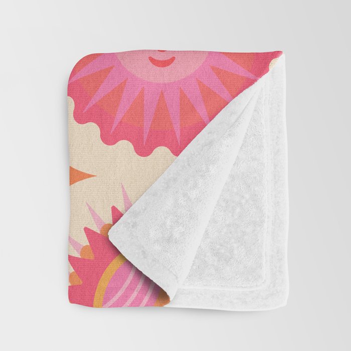 Sunshine Faces - Pink OmbrÃ© Throw Blanket Gallery Image 3