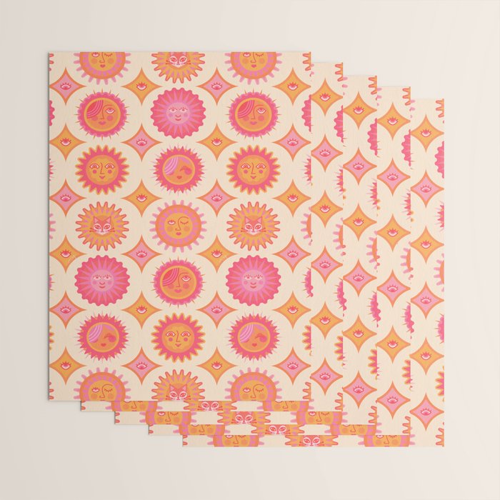Sunshine Faces - Pink OmbrÃ© Wrapping Paper Gallery Image 3