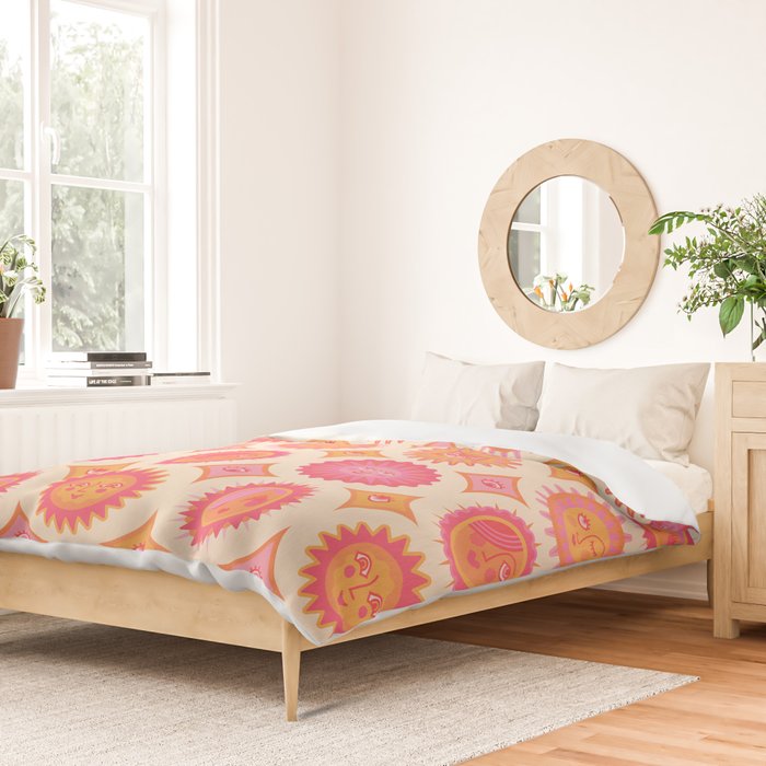 Sunshine Faces - Pink OmbrÃ© Duvet Cover Gallery Image 2