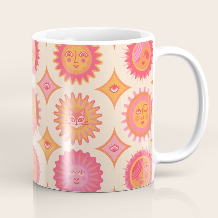 Sunshine Faces - Pink OmbrÃ© Coffee Mug Gallery Image 1