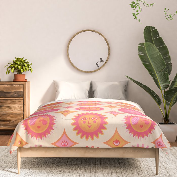Sunshine Faces - Pink OmbrÃ© Comforter Gallery Image 3