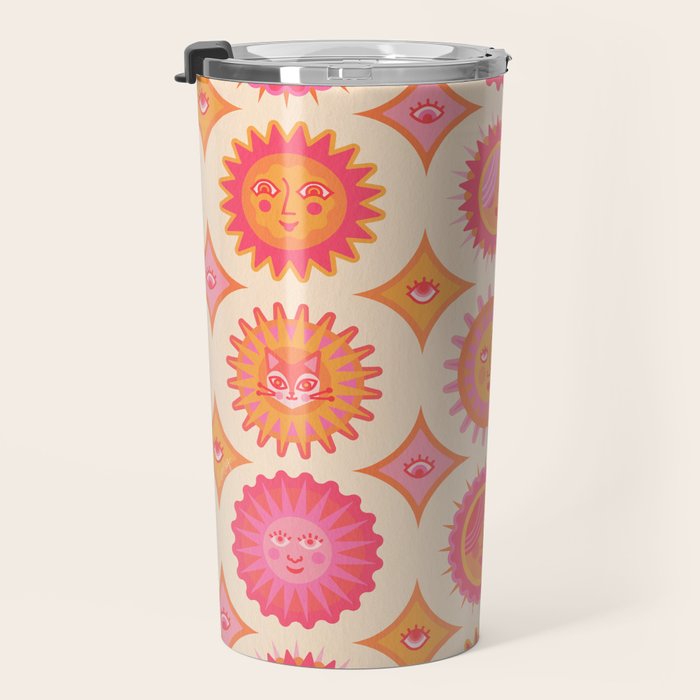 Sunshine Faces - Pink OmbrÃ© Travel Mug Gallery Image 3