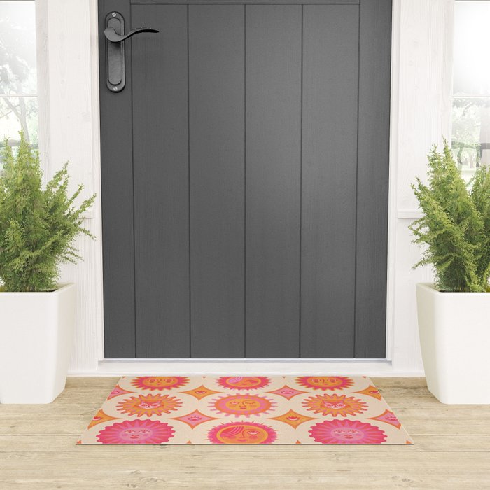 Sunshine Faces - Pink OmbrÃ© Welcome Mat Gallery Image 3