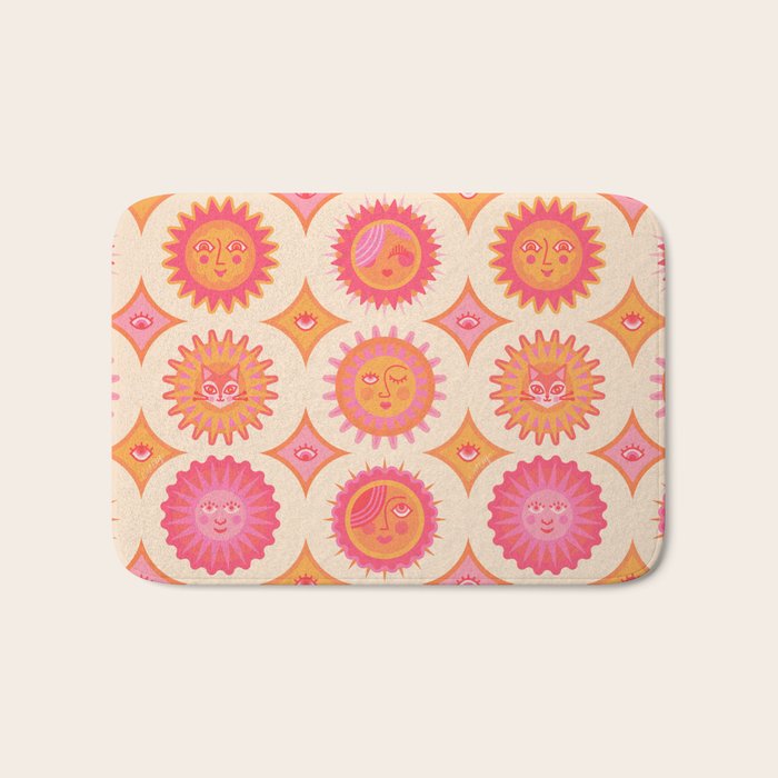 Sunshine Faces - Pink OmbrÃ© Bath Mat Gallery Image 1
