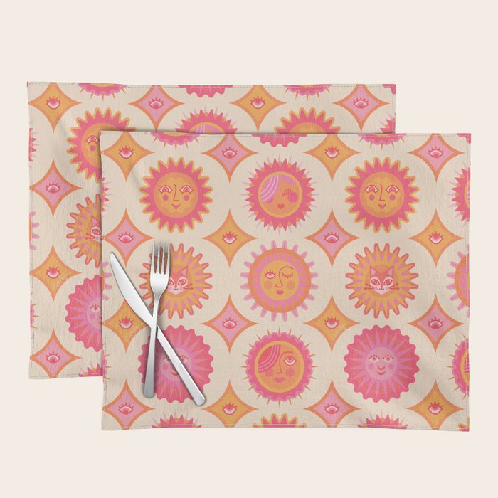 Sunshine Faces - Pink OmbrÃ© Placemat Gallery Image 1
